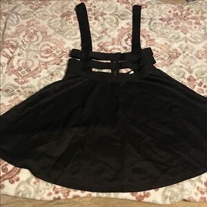 Chic Black Skater Skirt with Straps
